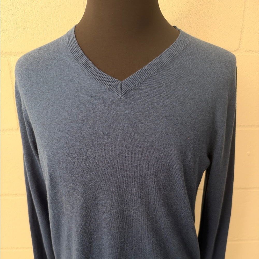 Piattelli Barneys New York Cotton Silk Cashmere V-Neck Sweater – Small